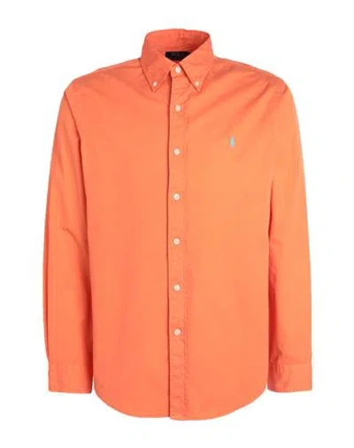 Polo Ralph Lauren Man Shirt Orange Size L Cotton