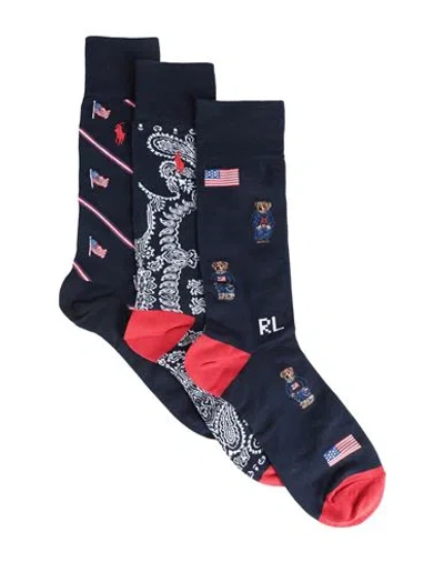 Polo Ralph Lauren Man Socks & Hosiery Navy Blue Size Onesize Cotton, Polyamide, Polyester, Elastane