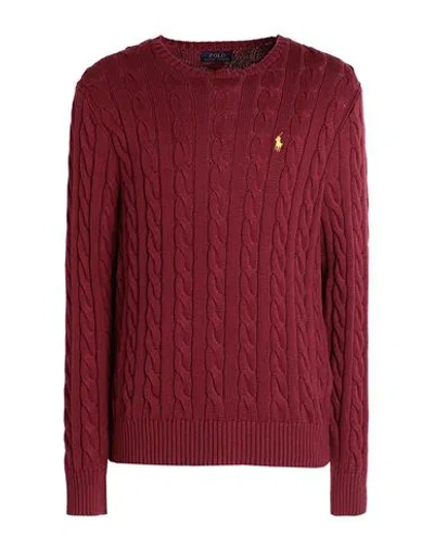 Polo Ralph Lauren Man Sweater Burgundy Size M Cotton In Red