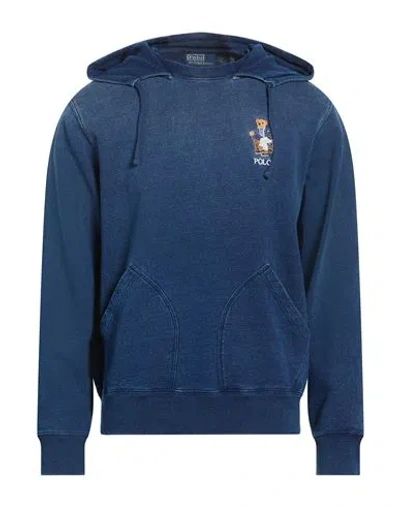 Polo Ralph Lauren Man Sweatshirt Navy Size L Cotton In Blue