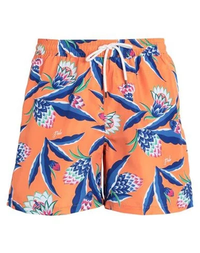 Polo Ralph Lauren Man Swim Trunks Steel Grey Size Xxl Recycled Polyester In Orange