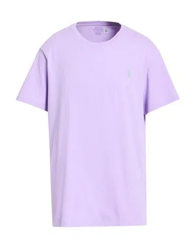 Polo Ralph Lauren Man T-shirt Lilac Size Xxl Cotton In Purple