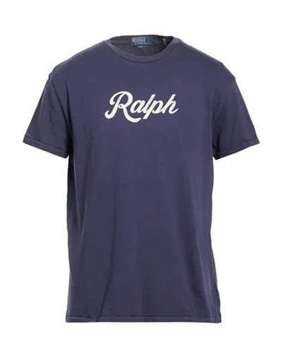 Polo Ralph Lauren Man T-shirt Navy Size L Cotton In Blue