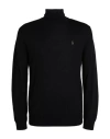 Polo Ralph Lauren Cable Knit Black Turtleneck Sweater With Embroidered Logo In Black
