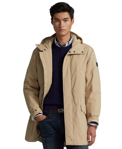Polo Ralph Lauren Marsh Coat Mens Coastal Beige Packable Hooded Full Zip Klss101