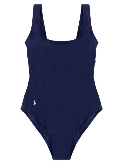 Polo Ralph Lauren Martinique Pony-embroidered Swimsuit In Blue