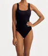 Polo Ralph Lauren Martinique Signature Solids One Piece Swimsuit In Black
