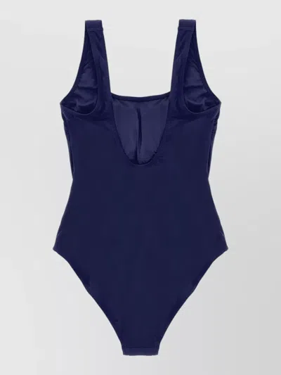Polo Ralph Lauren Martinique Scoop Neck One Piece Swimsuit In Blue