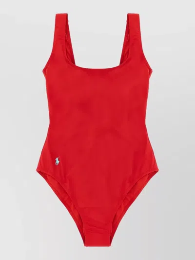 Polo Ralph Lauren Martinique Scoop Neck One Piece Swimsuit In Red