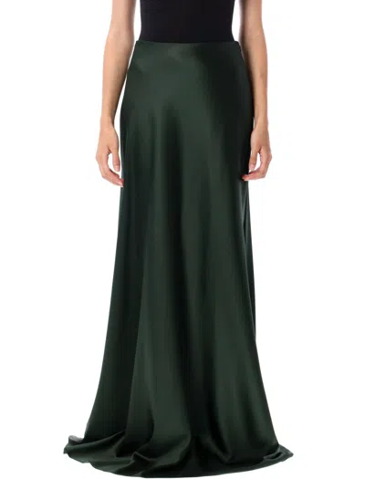 Polo Ralph Lauren Masina Stretch Satin Skirt In Green