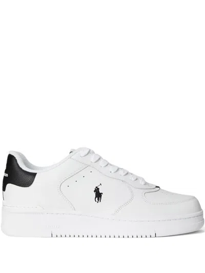 Polo Ralph Lauren Masters Court Leather Sneakers In White
