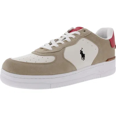 Polo Ralph Lauren Masters Court Mens Perforated Suede Casual And Fashion Sneakers In Multi