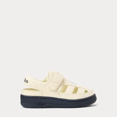 Polo Ralph Lauren Kids' Masters Fisherman Canvas Ez Sneaker In Cream