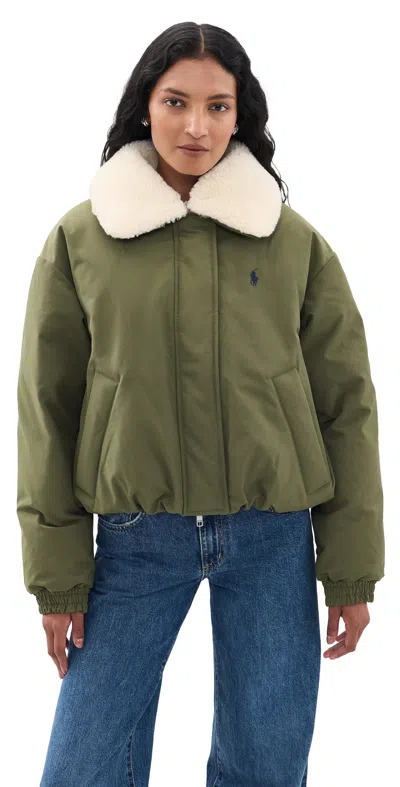 Polo Ralph Lauren Matte Poly Blend Woven Jacket New Olive