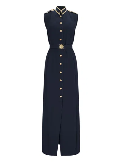 Polo Ralph Lauren Maxi Chemisier Dress In Blue