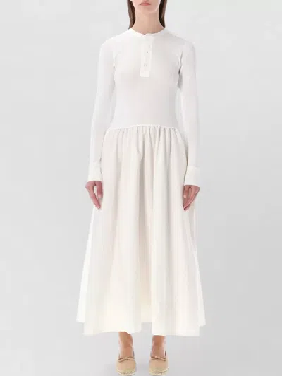 Polo Ralph Lauren Maxi Dress Crew Neck Long Sleeves In White