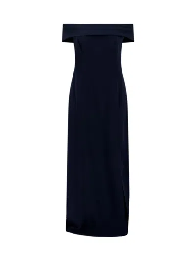 Polo Ralph Lauren Maxi Dress In Recycled Black Fabric In Blue
