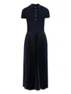 Polo Ralph Lauren Maxi Flared Dress With Classic Collar In Brown
