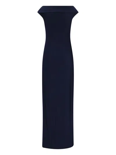 Polo Ralph Lauren Maxi Sheath Dress In Lighthouse Navy