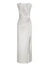 Polo Ralph Lauren Maxi Sheath Dress In Champagne/silver