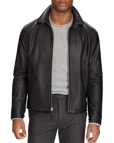 【美品】POLO RALPH LAUREN ブラックレザージャケット M 人気☆特価】Polo Ralph Lauren Men's Leatherジャケット (POLO RALPH
