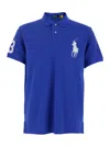 Polo Ralph Lauren Blue Polo With Maxi Pony Detail On The Front In Cotton Piquet Man In Blue