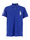 Polo Ralph Lauren Blue Polo With Maxi Pony Detail On The Front In Cotton Piquet Man In Blue