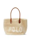 Polo Ralph Lauren Shearling Tote Bag In Neutrals