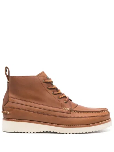 Polo Ralph Lauren Ranger Oiled-leather Boots In Brown