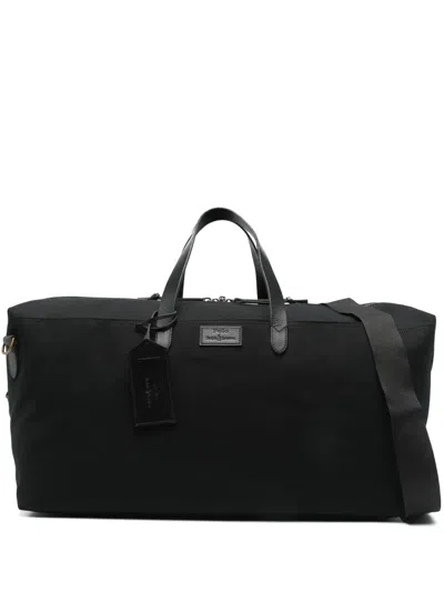 Polo Ralph Lauren Medium Canvas Duffle Bag In Black