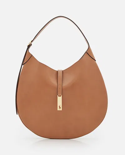 Polo Ralph Lauren Medium Hobo Shoulder Bag In Brown