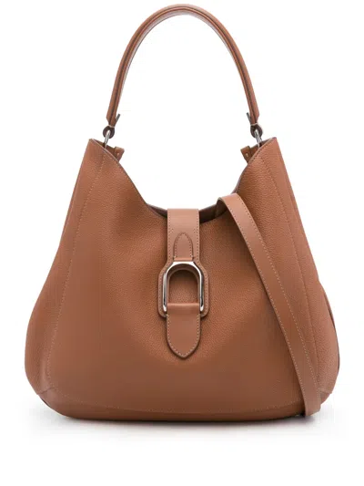 Polo Ralph Lauren Medium Hobo Shoulder Bag In Brown