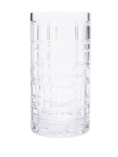 Polo Ralph Lauren Medium Hudson Plaid Glass Vase In Neutrals