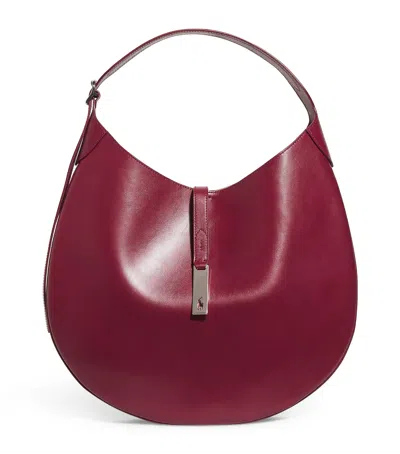 Polo Ralph Lauren Medium Leather Id Shoulder Bag In Burgundy