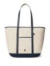 Polo Ralph Lauren Medium Leather-trim Canvas Tote Bag