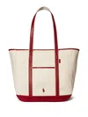 Polo Ralph Lauren Medium Leather-trimmed Canvas Tote Bag