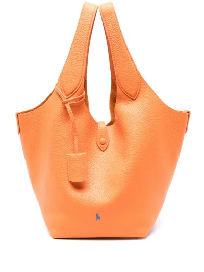 Polo Ralph Lauren Medium Polo Play Tote Bag In Orange