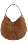 Polo Ralph Lauren Brown Shoulder Bag With One Top Leather Handle And Front Strap In Suede Woman In Brown