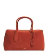 Polo Ralph Lauren Medium Suede Bellport Top-handle Bag In Red