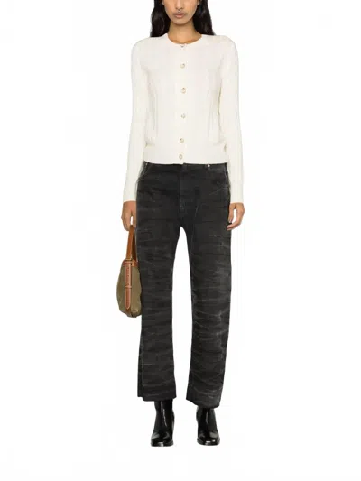 Polo Ralph Lauren Melange Cable Cashmere Cardigan In Cream In White
