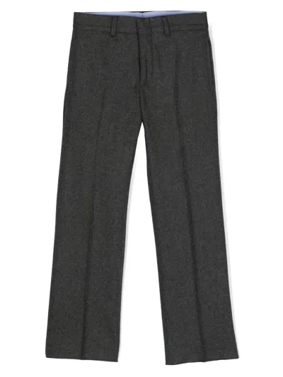 Polo Ralph Lauren Kids' Pressed-crease Wool Trousers In Grey