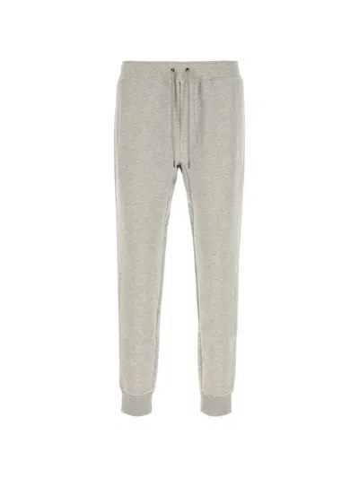 Polo Ralph Lauren Cotton Blend Joggers Ribbed Cuffs Back Pocket In Gray