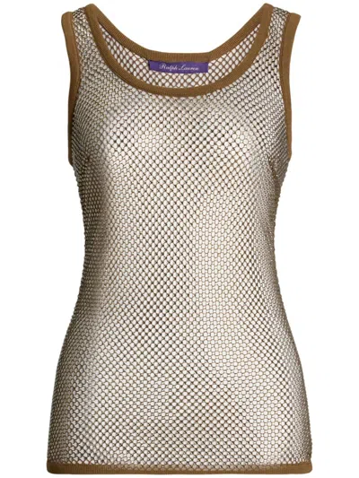 Polo Ralph Lauren Melony Mesh Tank Top In Cocoa