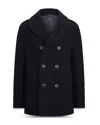 Polo Ralph Lauren Melton Wool Blend Peacoat In Navy