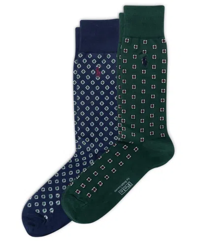 Polo Ralph Lauren Men's 2-pack Foulard Socks In Green