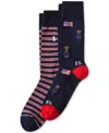 Polo Ralph Lauren Men's Americana Bear Crew Socks 2-pack In Open
