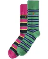 Polo Ralph Lauren Men's 2-pk. Bright Repp Stripe Slack Socks In Green