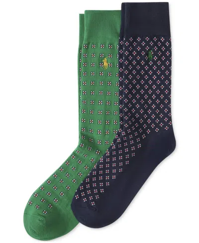 Polo Ralph Lauren Foulard Slack Crew Socks, Pack Of 2 In Navy
