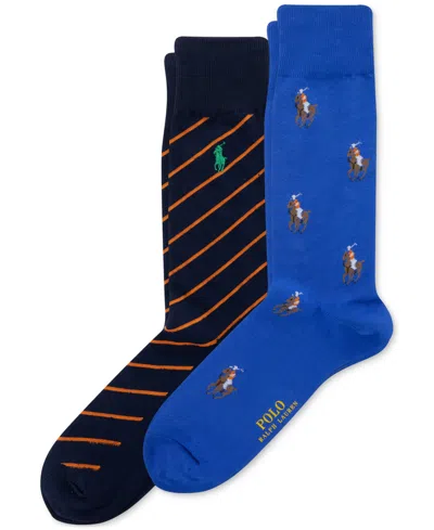 POLO RALPH LAUREN MEN'S 2-PK. KNIT-IN PONY SLACK SOCKS