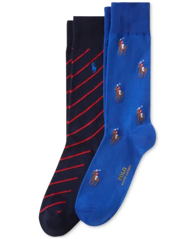 Polo Ralph Lauren Men's 2-pk. Knit-in Pony Slack Socks In Royal Blue